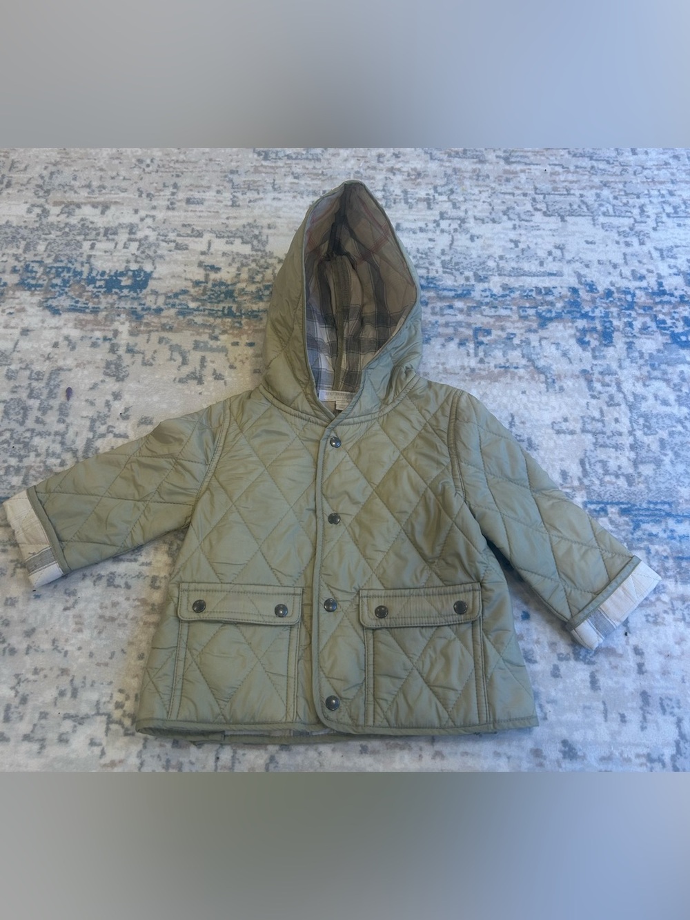 Burberry baby boy olive jacket 6-9 months nwot